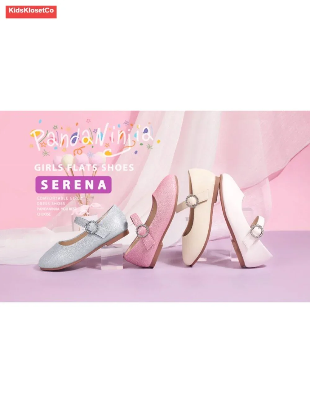 Rhinestone Mary Jane Ballet Flats with Adjustable Strap